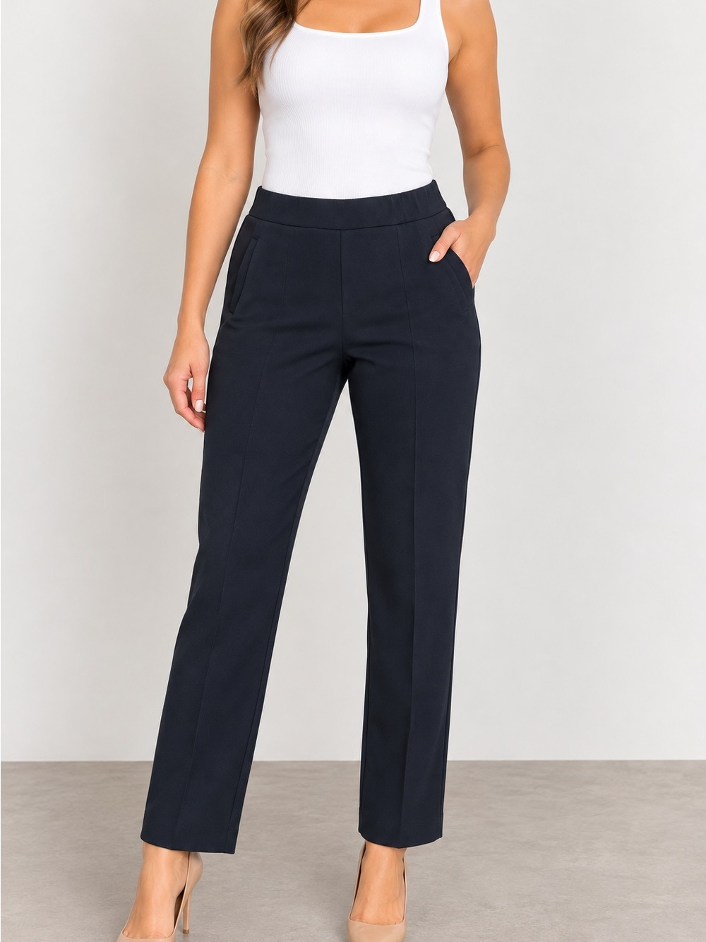Wilfred black Straight Leg High-Rise Trousers